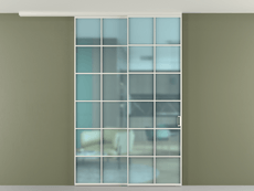 Перегородка Формато вдоль стены на потолок 2 створки с синхронным механизмом