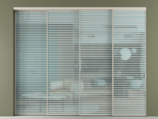 Перегородка Формато внутри проёма 4 створки с синхронным механизмом