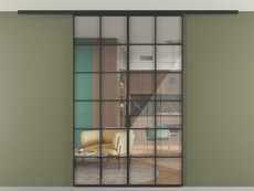 Перегородка Формато вдоль стены на потолок 2 створки