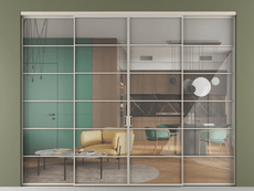 Перегородка Формато внутри проёма 4 створки