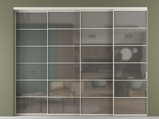 Перегородка Формато внутри проёма 4 створки с синхронным механизмом