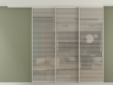 Перегородка Формато вдоль стены на потолок 3 створки с синхронным механизмом