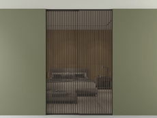 Перегородка Formato внутри проёма скрытое крепление в потолок 2 створки