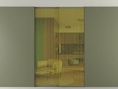 Перегородка Formato внутри проёма скрытое крепление в потолок 2 створки