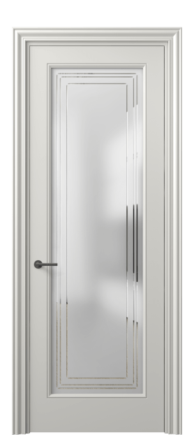 Дверь межкомнатная 8400 МСР Сатинированное стекло с гравировкой Маскот. Цвет Матовый серый. Материал Гладкая эмаль. Коллекция Mascot. Картинка.