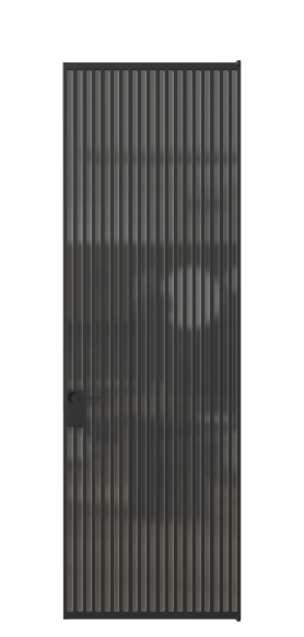 Дверь межкомнатная АЛПЛ040.07 Серый сатин триплекс ЧЕР. Цвет Алюминий Черный. Материал Алюминий. Коллекция Formato. Картинка.