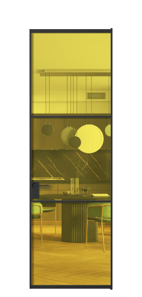 Дверь межкомнатная АЛПЛ040.03 ПРОЗ ЖЕЛ ЧЕР. Цвет Алюминий Черный. Материал Алюминий. Коллекция Formato. Картинка.