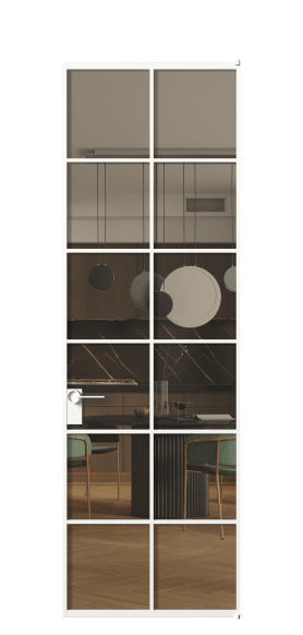 Межкомнатная дверь АЛПЛ040.05 Бронза триплекс БЕЛ. Цвет Алюминий Белый. Материал Алюминий. Коллекция Formato. Фото. Дверь межкомнатная АЛПЛ040.05 Бронза триплекс БЕЛ. Цвет Алюминий Белый. Материал Алюминий. Коллекция Formato. Картинка.