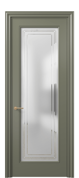 Дверь межкомнатная 8400 МОТ Сатин с гравировкой Mascot. Цвет Матовый оливковый тёмный. Материал Гладкая эмаль. Коллекция Mascot. Картинка.