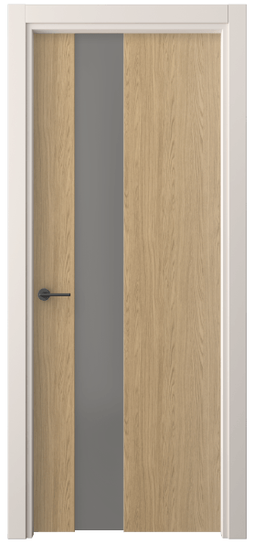 Дверь межкомнатная 4224 ЖМД СЕР САТ. Цвет Жемчужный дуб. Материал Ламинатин. Коллекция Freedom. Картинка.